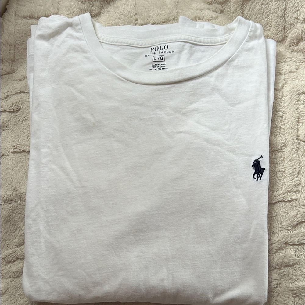 Polo by Ralph Lauren White Tee with Navy Logo